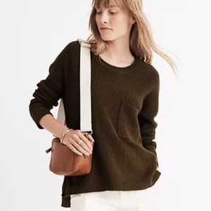 Madewell Thompson Pocket Pullover Sweater, Olive Green